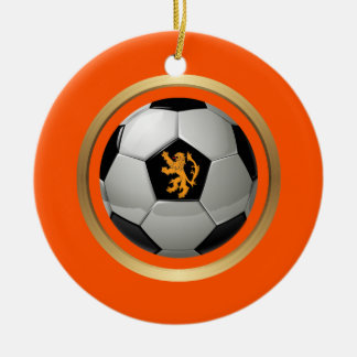Adorno De Cerámica Balón de fútbol holandés, león holandés en Naranja