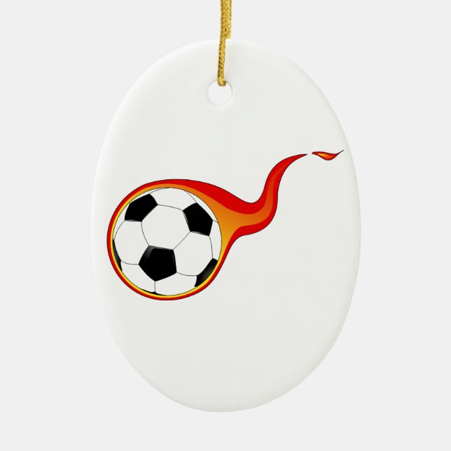 Adorno De Cerámica Balón de fútbol llameante (Frente)