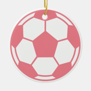 Adorno De Cerámica Balón de fútbol rosado