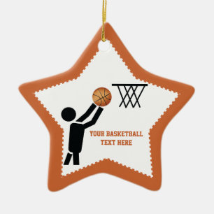 Adorno De Cerámica Baloncestista con estrella de baloncesto