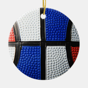 Adorno De Cerámica Baloncesto blanco y azul rojo