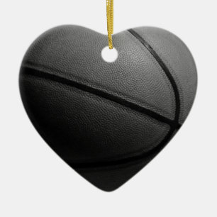 Adorno De Cerámica Baloncesto blanco y negro