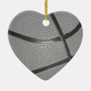 Adorno De Cerámica Baloncesto blanco y negro