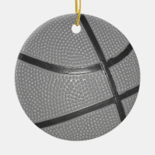 Adorno De Cerámica Baloncesto blanco y negro