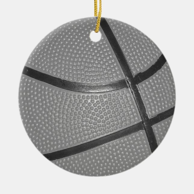 Adorno De Cerámica Baloncesto blanco y negro (Frente)