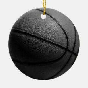 Adorno De Cerámica Baloncesto blanco y negro