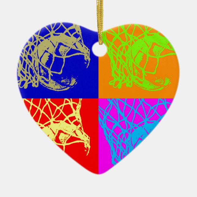 Adorno De Cerámica Baloncesto de arte pop (Frente)