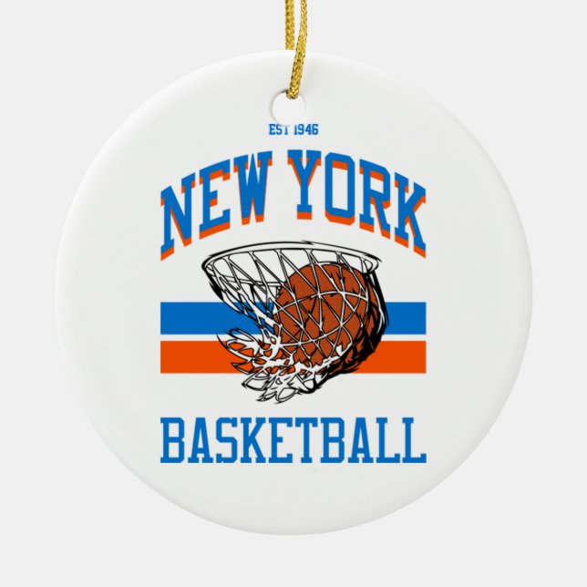 Adorno De Cerámica Baloncesto de estilo Varsity New York (Frente)