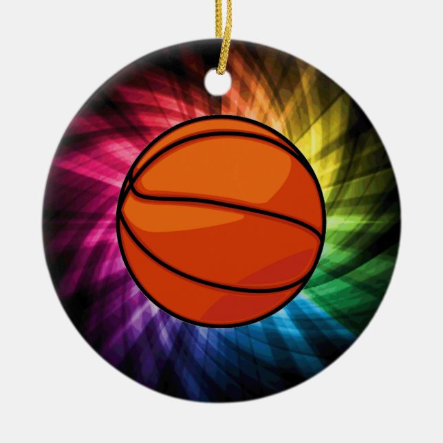 Adorno De Cerámica Baloncesto; Deporte; arco iris (Frente)