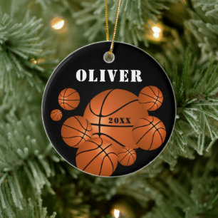 Adorno De Cerámica Baloncesto Deportes Niños Recuerdo Navidad
