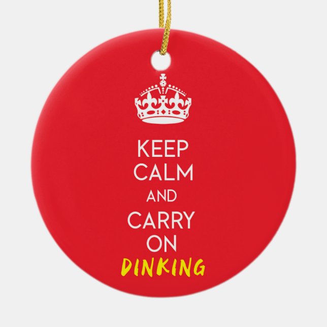 Adorno De Cerámica Baloncesto Manténgase tranquilo y continúe con el  (Frente)