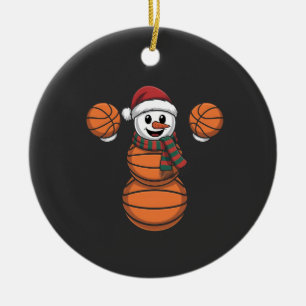 Adorno De Cerámica Baloncesto Muñeco de Nieve Navidad Santa Béisbol D