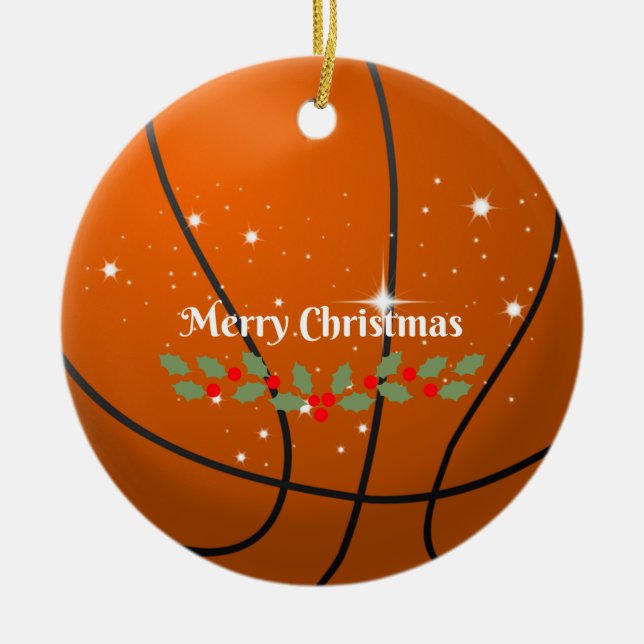Adorno De Cerámica Baloncesto navideño (Frente)