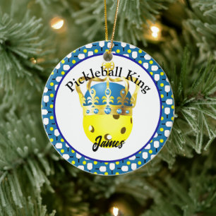 Adorno De Cerámica Baloncesto Rey Personalizado Amarillo, Azul, Blanc
