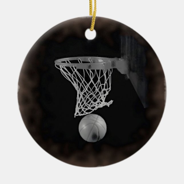 Adorno De Cerámica Baloncesto Sepia (Frente)