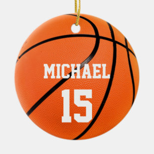 Adorno De Cerámica Baloncesto Su Nombre
