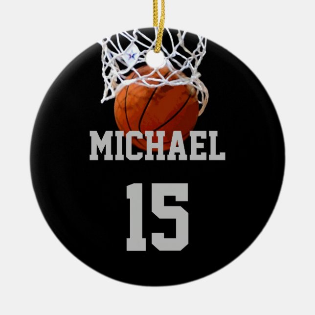 Adorno De Cerámica Baloncesto Su Nombre (Frente)