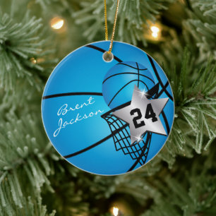 Adorno De Cerámica Baloncesto Superstar Silver   DIY Textos   Azul