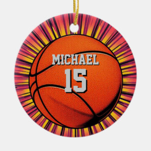 Adorno De Cerámica Baloncesto Tu Nombre Pop Art