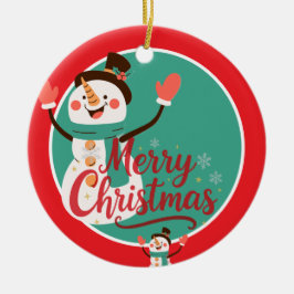 Adorno De Cerámica Bálsamo Labial Feliz Navidad Muñeco de Nieve Festi