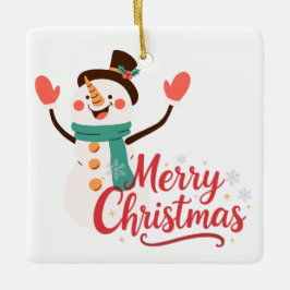 Adorno De Cerámica Bálsamo Labial Feliz Navidad Muñeco de Nieve Festi