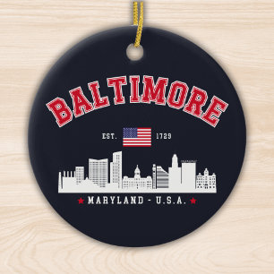 Adorno De Cerámica Baltimore Maryland Modern Skyline city