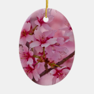 Adorno De Cerámica Bañado en flores de cerezo japonesas rosadas