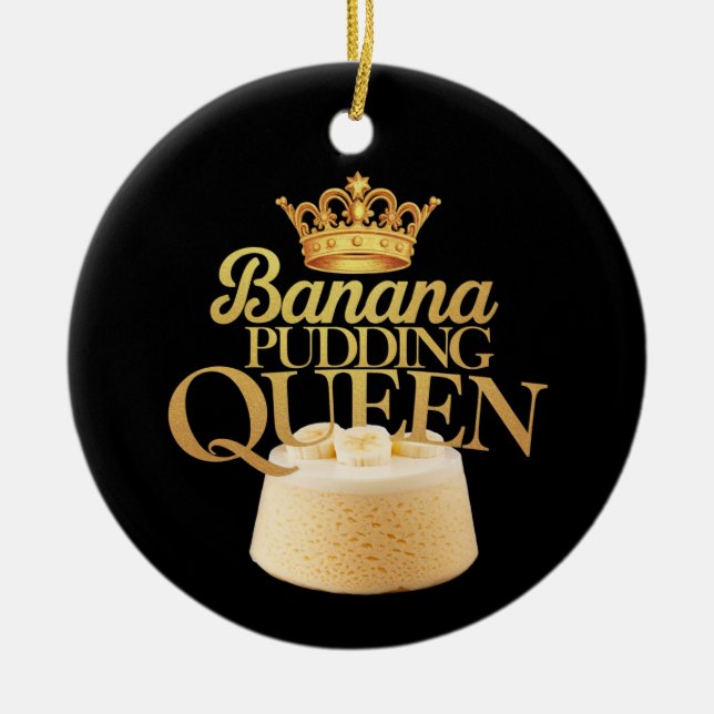Adorno De Cerámica Banana Pudding Queen Ultimate diseño para postre (Frente)
