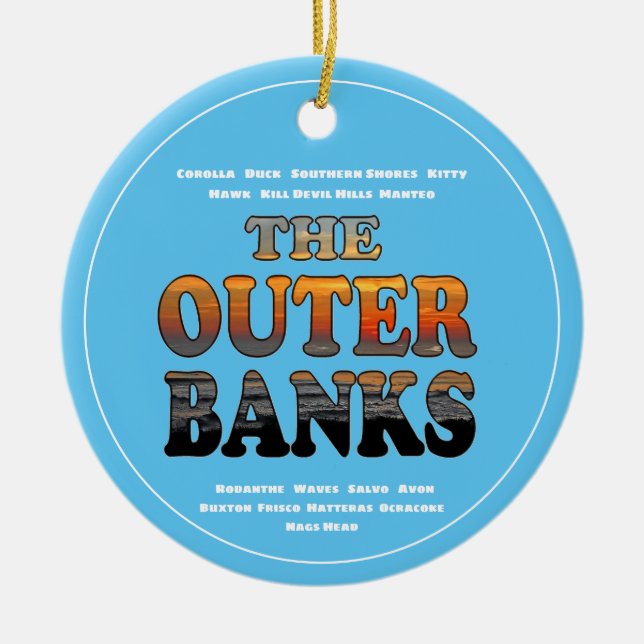 Adorno De Cerámica Bancos Exteriores Sunrise Textos Y Towns OBX (Frente)