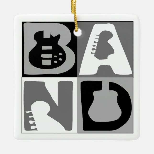 Adorno De Cerámica Banda Bloques Azules (Anverso)