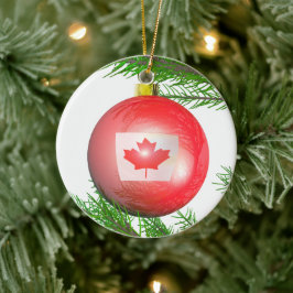 Adorno De Cerámica Banda de árbol navideño canadiense