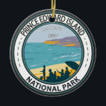 Adorno De Cerámica Banda de playa del Parque Nacional de la Isla Prin<br><div class="desc">Diseño de vectores del Parque Nacional de la Isla del Príncipe Eduardo. El Park está situado a lo largo de la orilla norte de la isla,  frente al golfo de San Lorenzo.</div>