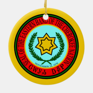 Adorno De Cerámica Banda del este del sello cherokee
