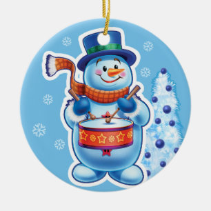 Adorno De Cerámica Banda musical de snowman
