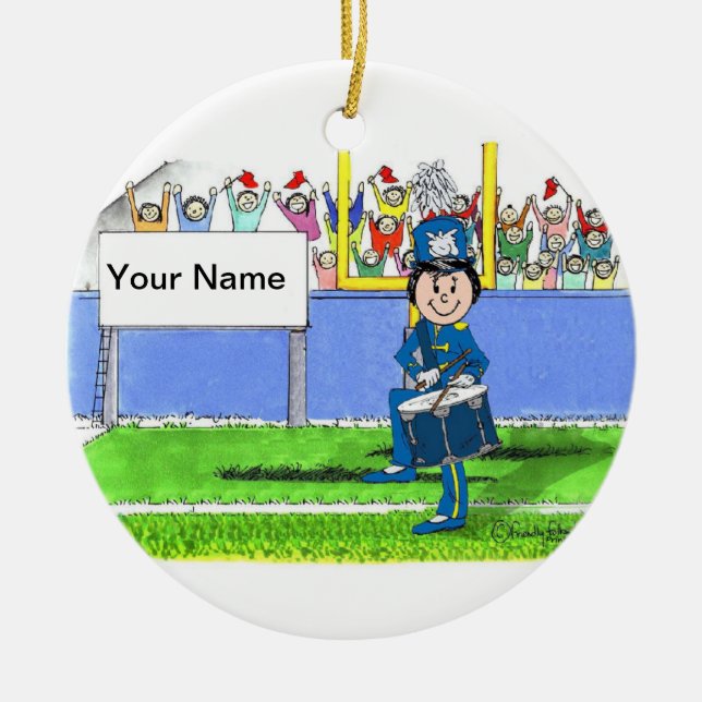 Adorno De Cerámica Banda, ronca de tambor - hembra (Frente)