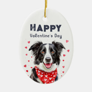 Adorno De Cerámica Bandana del corazón de Border Collie Foto del Día