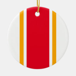 Adorno De Cerámica Bandas de Carreras deportivo blanco amarillo rojo 