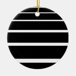 Adorno De Cerámica Bandas graduadas en blanco y negro