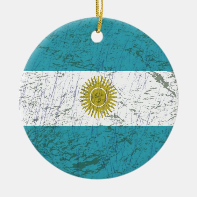 Adorno De Cerámica Bandeira da Argentina (Frente)