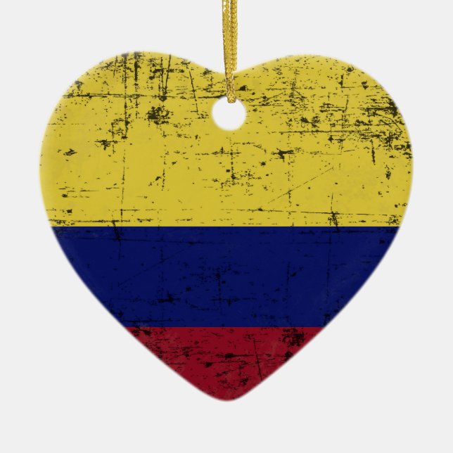 Adorno De Cerámica Bandeira da Colombia (Frente)