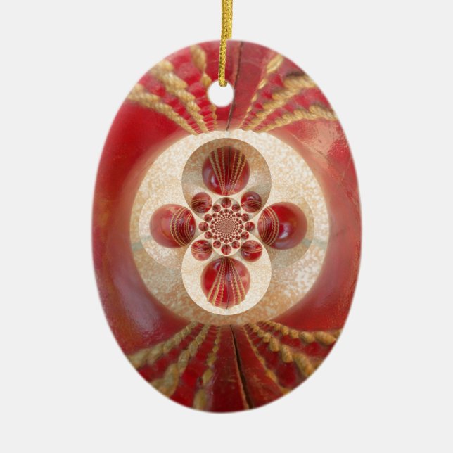 Adorno De Cerámica Bandejas de cricket rojas resumen diseño de impres (Frente)