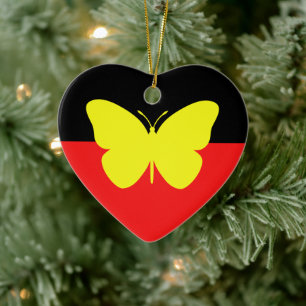 Adorno De Cerámica Bandera aborigen de la mariposa