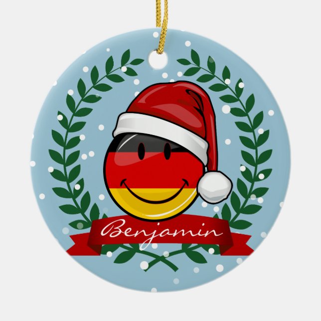 Adorno De Cerámica Bandera alemana estilo navidad (Frente)