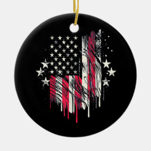 Adorno De Cerámica Bandera Americana Hombre EEUU Niño Bandera America