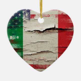 Adorno De Cerámica Bandera americana italiana de la pintura el | del