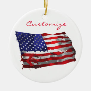 Adorno De Cerámica Bandera americana Thunder_Cove del vintage