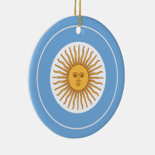 Adorno De Cerámica Bandera argentina, bandera redonda argentina
