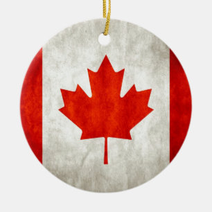 Adorno De Cerámica Bandera canadiense apenada