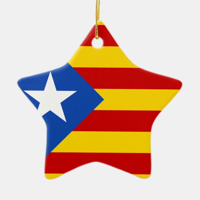 Adorno De Cerámica Bandera catalana de la independencia "L'Estelada B (Frente)
