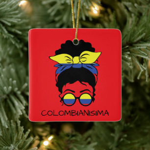 Adorno De Cerámica Bandera Chica colombiana CUTE COLOMBIANISIMA